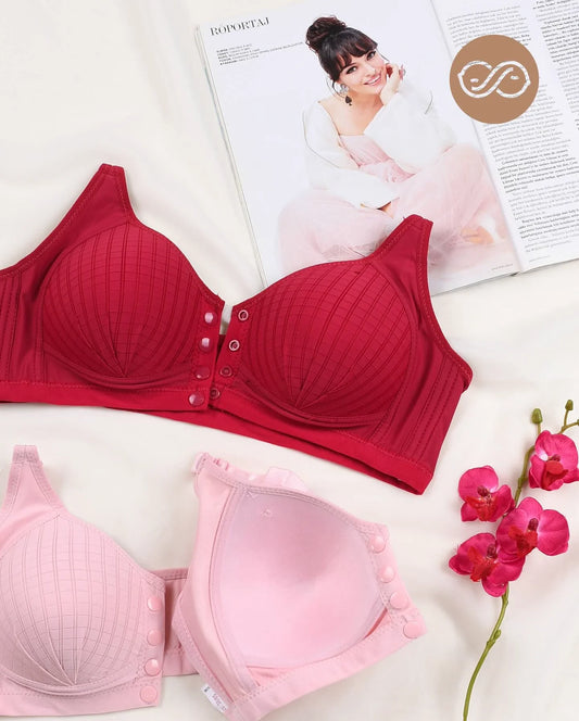 Ultra-Comfort Padded Button Bra Pack of 3